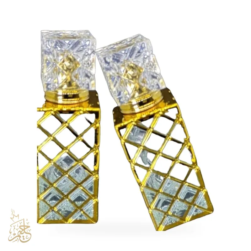زجاجة عطر ذهبي مربع 50 ملي – حليم جروب للعطور